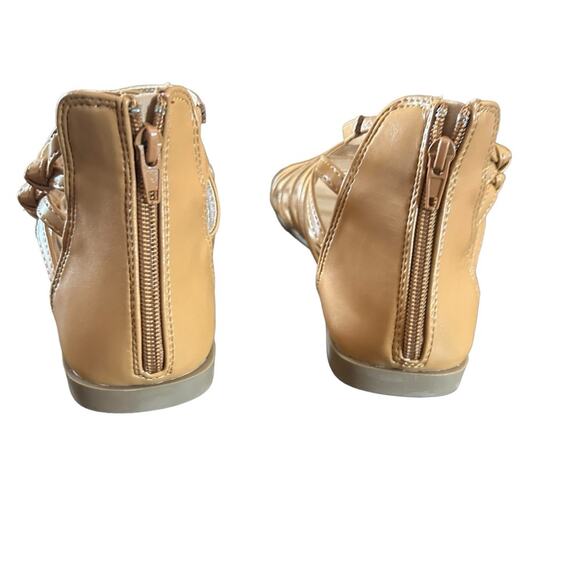 Journee Collection Petrra Gladiator Sandal Strappy Square Toe NEW Size 8 Tan - Picture 4 of 11